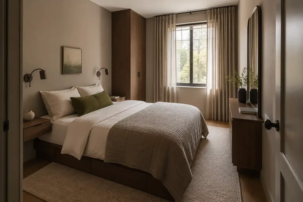 15 Dream Bedroom Ideas for a Beautiful, Restful Retreat 11 14. Make a Small Bedroom Feel Intentional