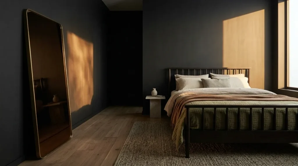 10 black bedroom aesthetic tips for a Moody, Sophisticated Retreat 7 Add One Reflective Material