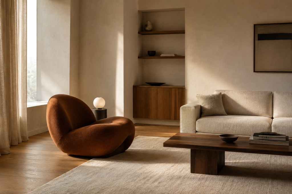 25 Apartment Aesthetic Ideas That Make Any Space Look More Expensive—Without Trying Too Hard 8 Add One Sculptural Shape