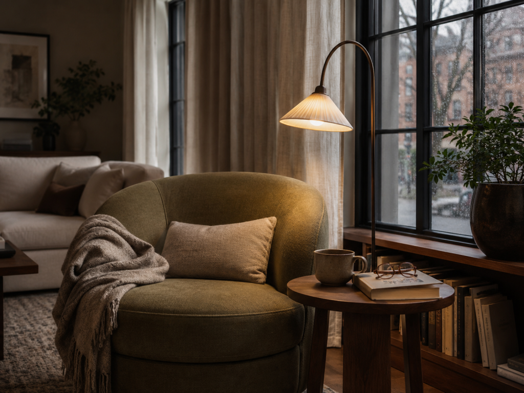 20 cozy living room ideas that make your home feel warm and inviting 11 Add a Reading Corner