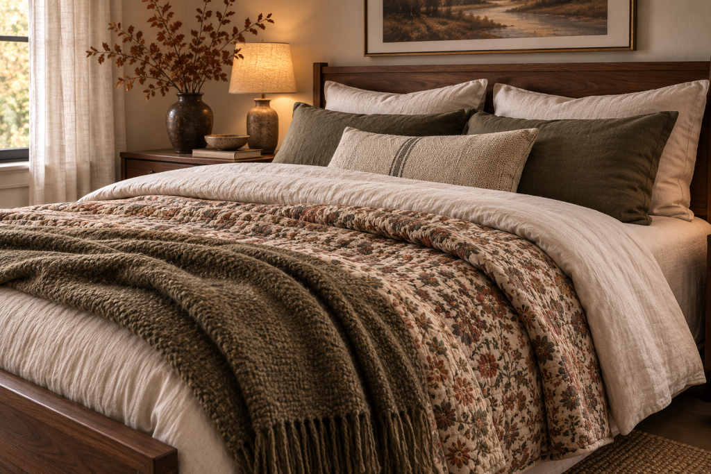 Add a quilt instead of buying a much heavier comforter