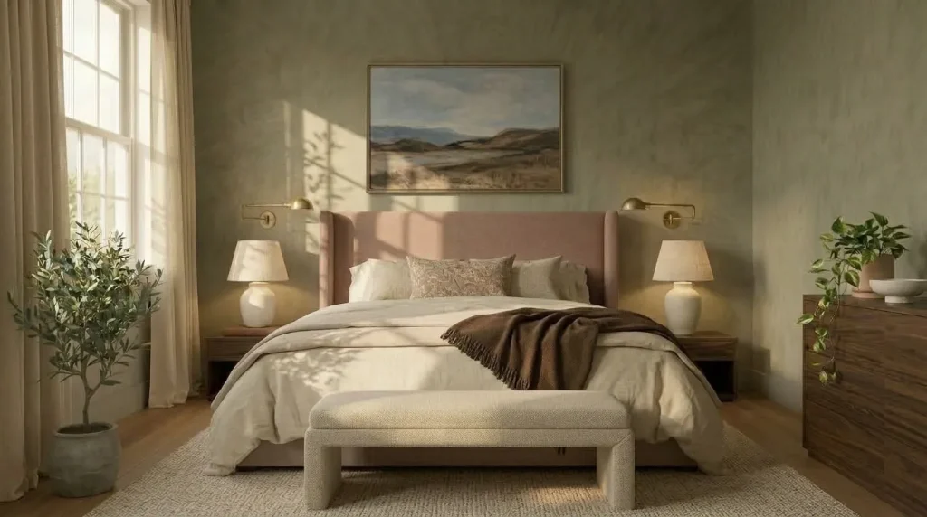 14 sage green and blush bedroom tips for a Soft, Sophisticated Retreat 5 Add cream or oatmeal as a visual pause