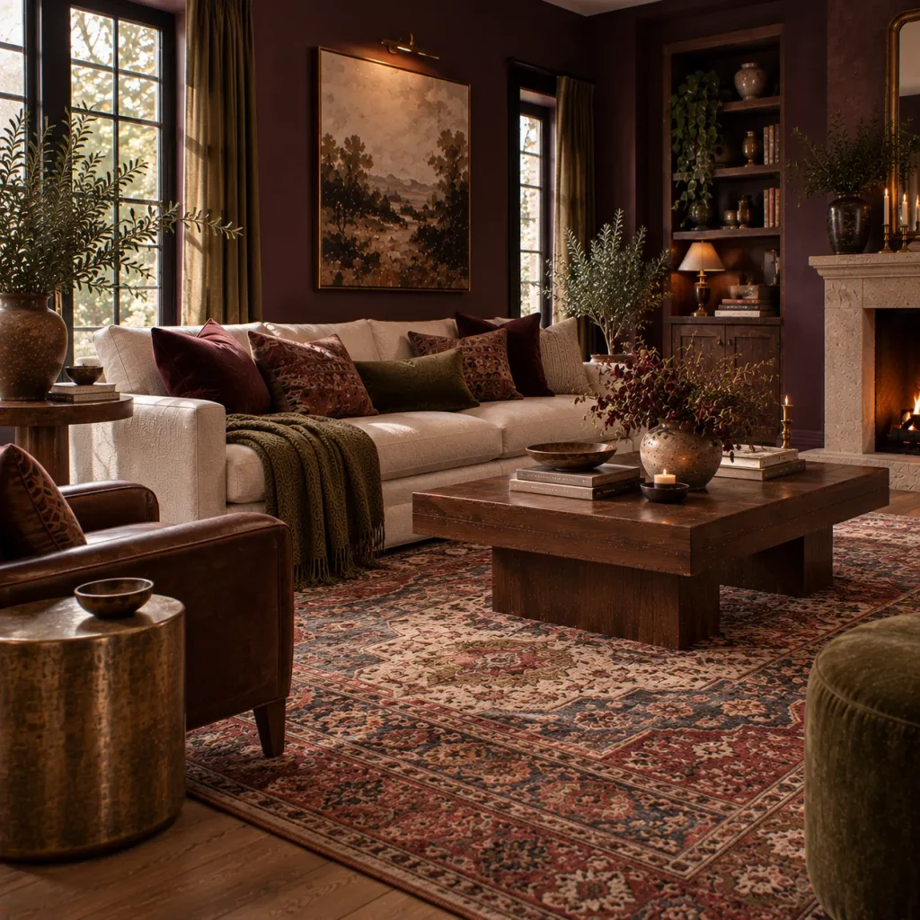 10 Dark Boho Living Room Decor Ideas for a Moody, Collected Home 6 Begin with a rug that contains the entire palette
