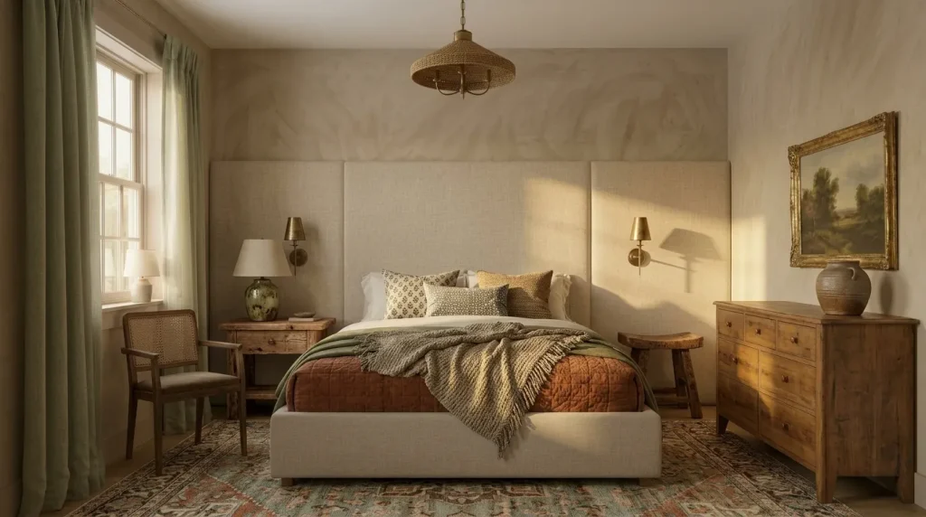 Bring in ceramic, aged brass, and imperfect finishes