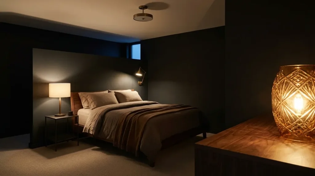 10 black bedroom aesthetic tips for a Moody, Sophisticated Retreat 9 Build Several Warm Pools of Light