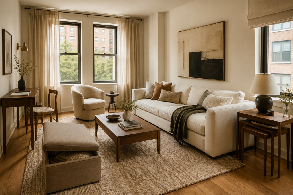 17 Small Living Room Ideas That Make Any Space Look Bigger, Brighter, and More Beautiful 10 Choose Multifunctional Furniture