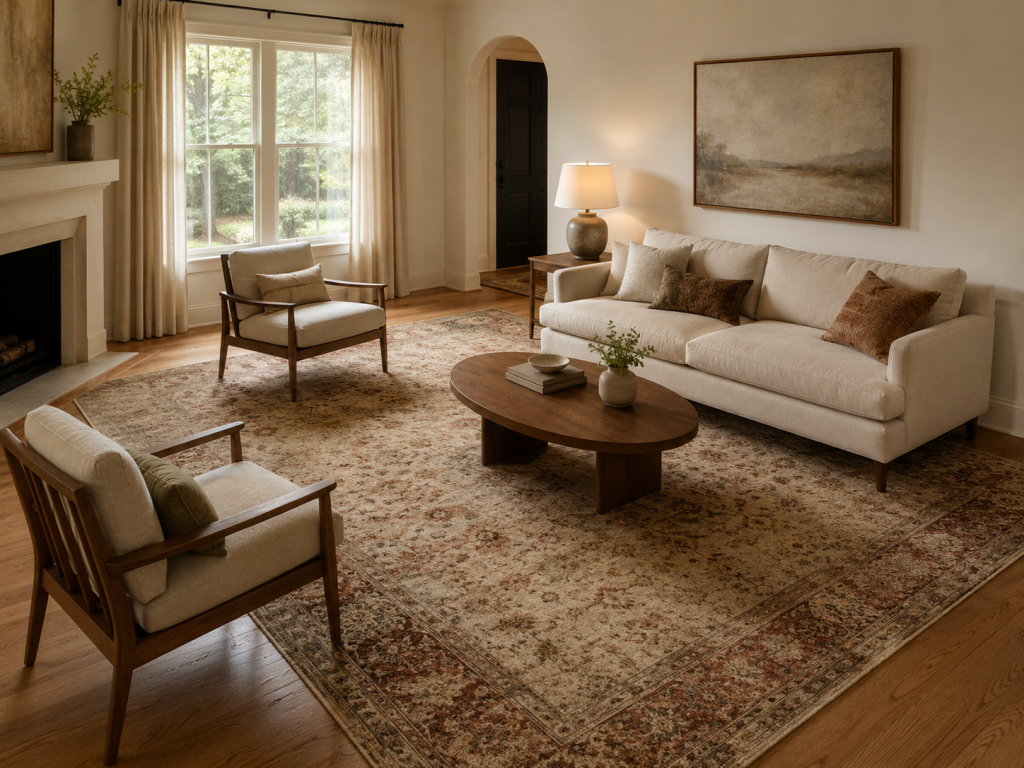 Choose a Rug Large Enough for the Furniture
