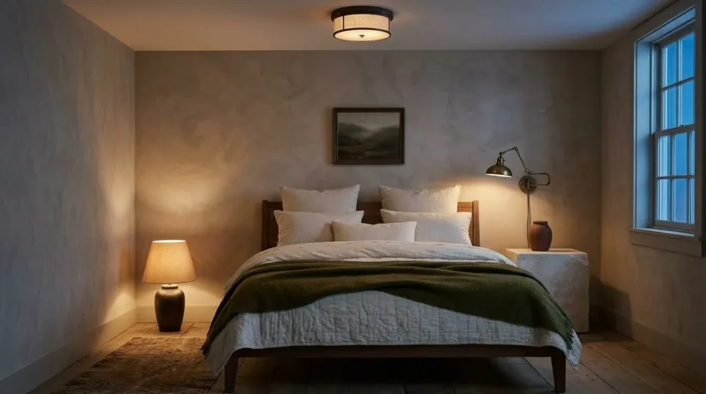 13 Rustic Bedroom Ideas for a Warm, Collected Retreat 13 Choose aged brass, bronze, or iron for lighting