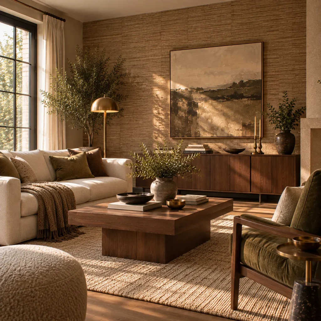 Choose grasscloth or another tactile wallpaper