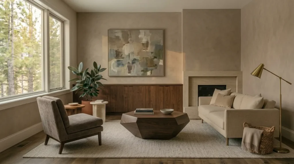 Combine wood with another quieter material
