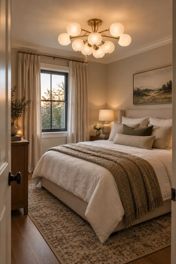 the art of bedroom chandeliers: How to Choose Light That Changes the Whole Room 8 Dramatic chandelier for a low ceiling