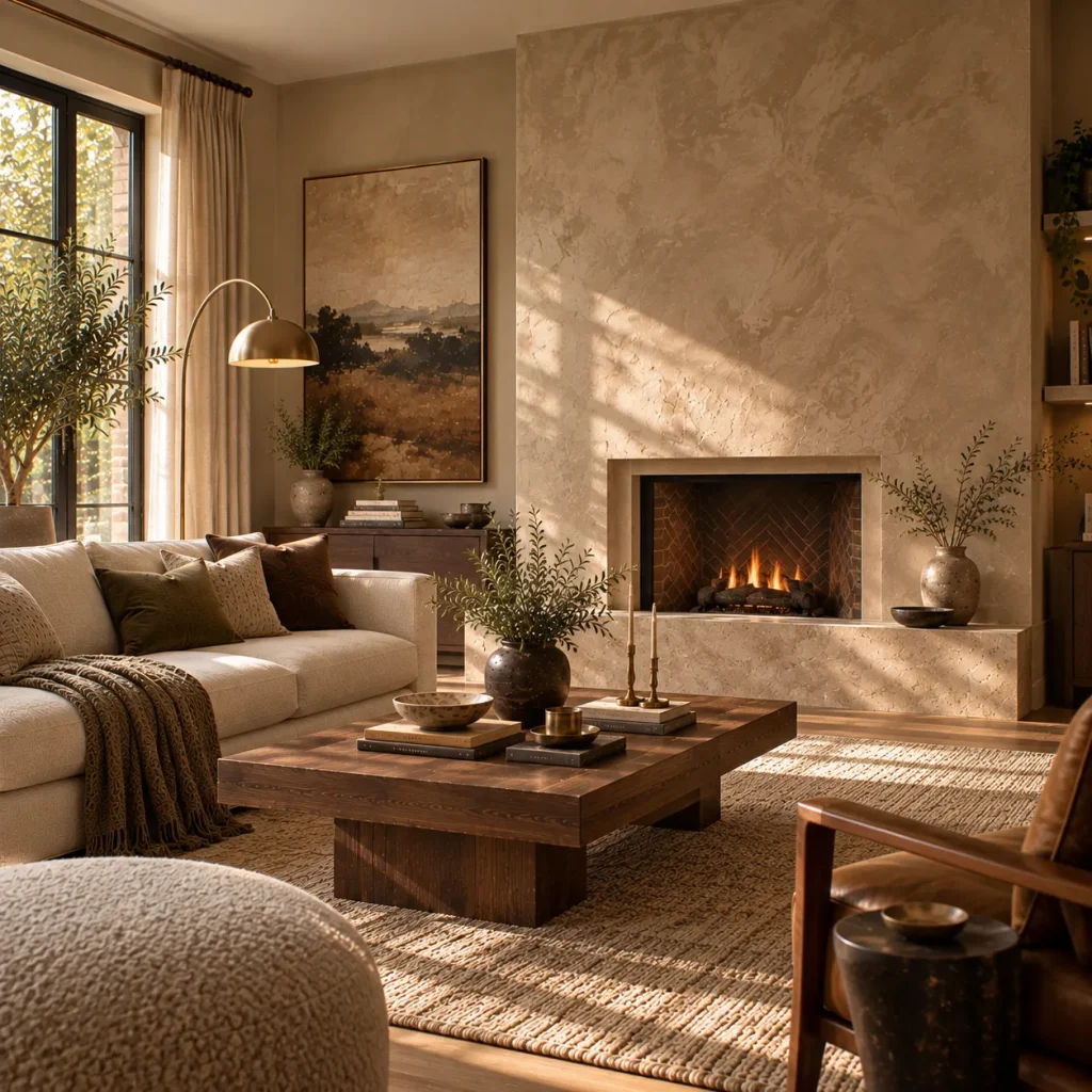 Extend the fireplace with plaster