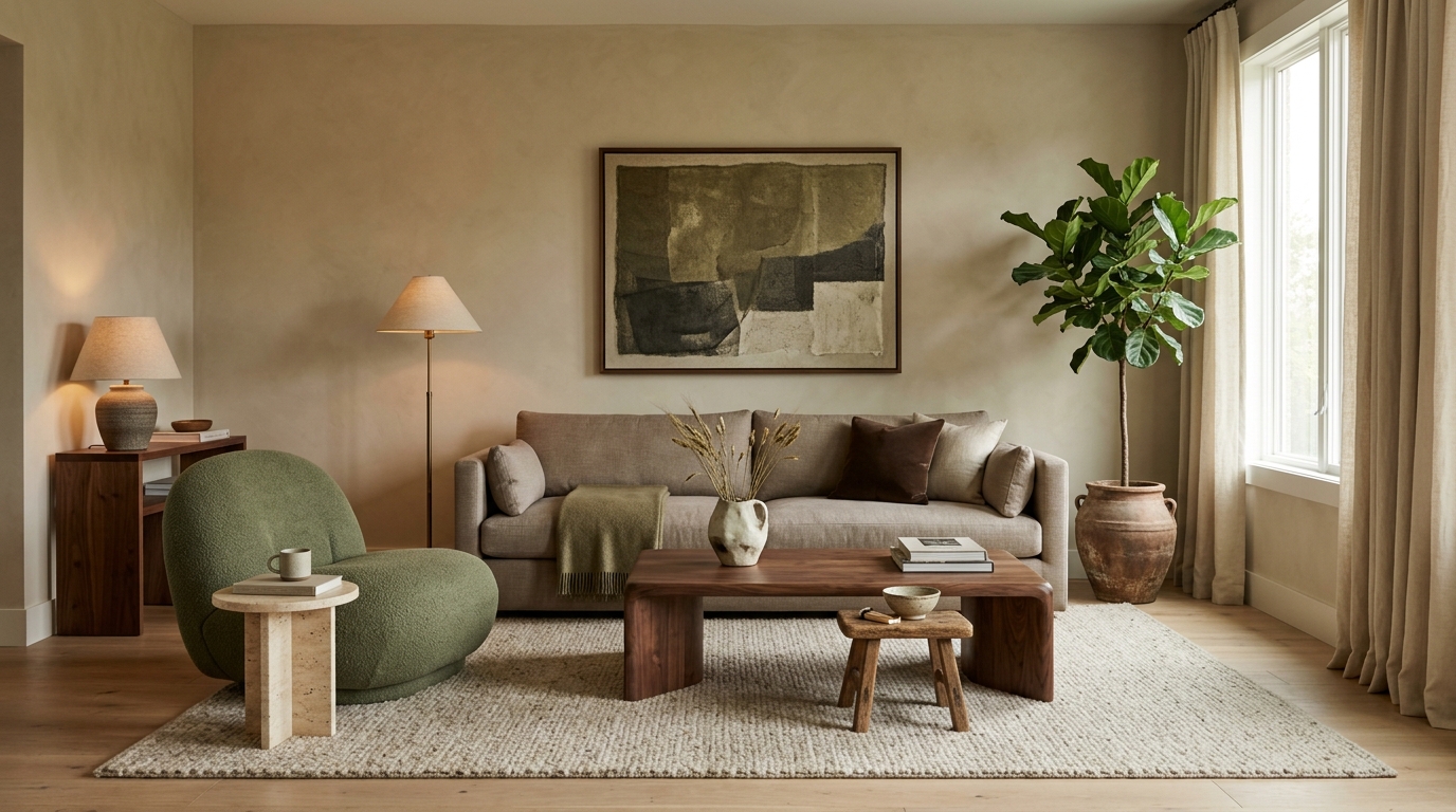 10 Organic Modern Living Room Ideas for a Calm, Textured Home 1 Featured Image