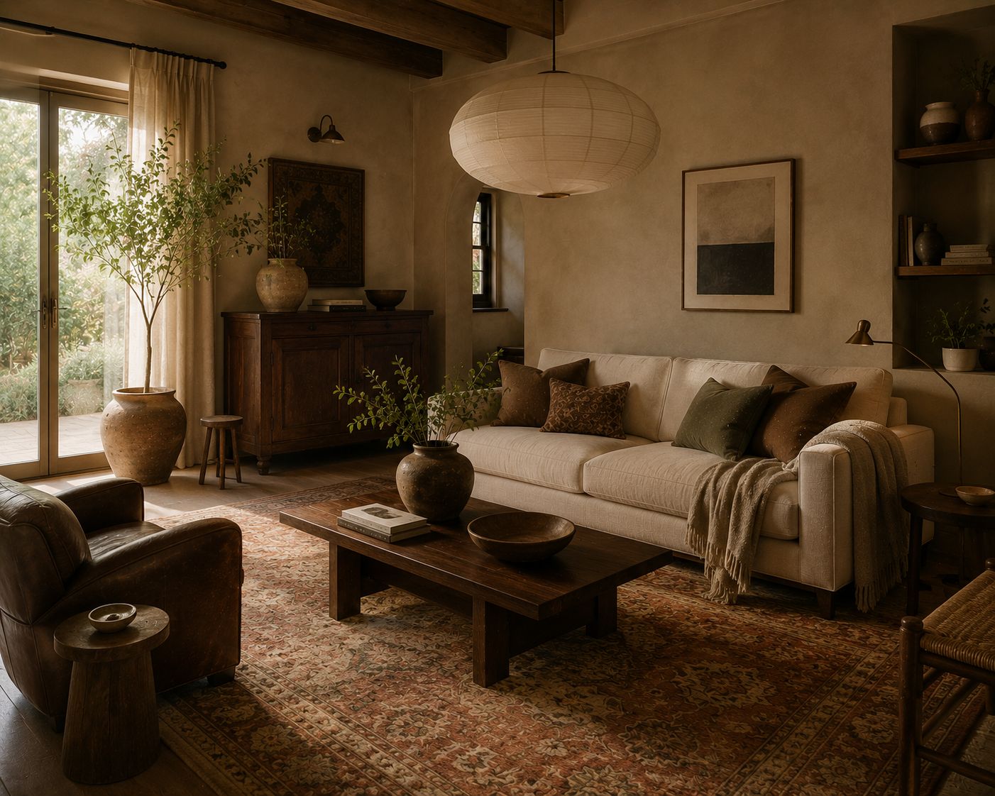 12 Earthy Boho Living Room Ideas for a Warm, Collected Space 1 Featured Image