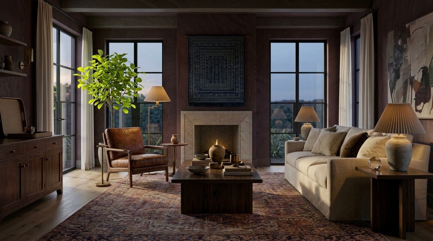 10 Dark Boho Living Room Decor Ideas for a Moody, Collected Home 1 Featured Image