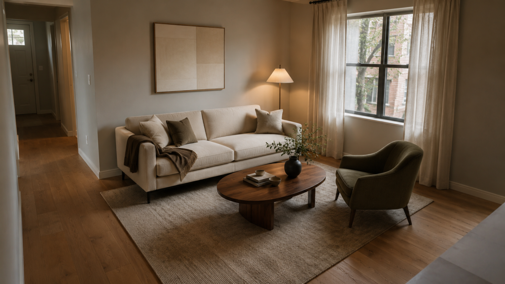 17 Small Living Room Ideas That Make Any Space Look Bigger, Brighter, and More Beautiful 11 Float Furniture When the Layout Allows It