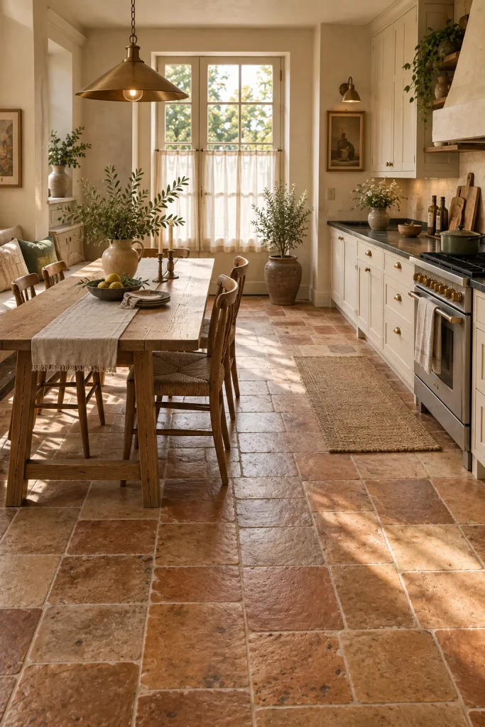14 latest trends in kitchen design That Are Defining 2026 6 Flooring Is Getting Warmer and More Textural