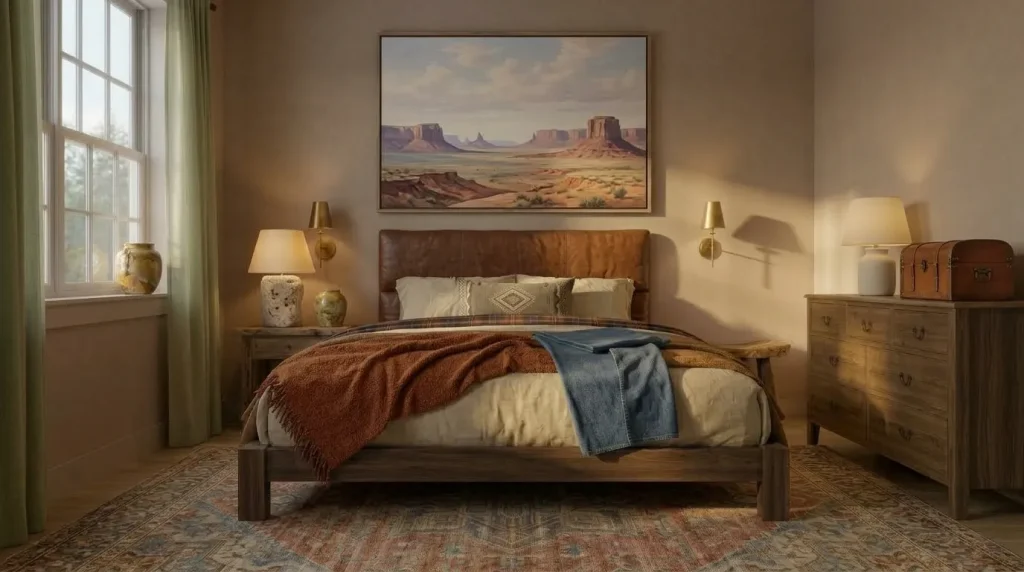 Hang landscape art instead of filling the wall with cowboy symbols