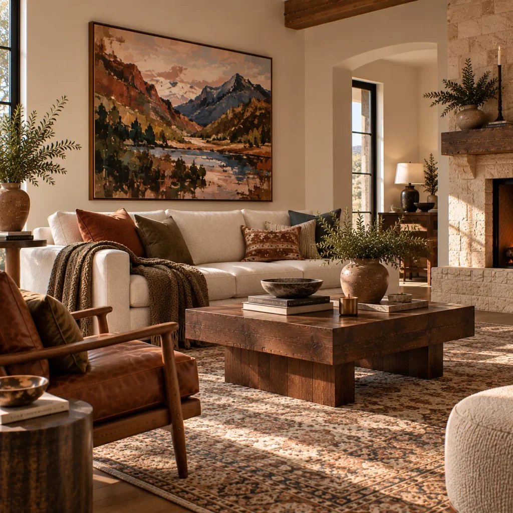 Hang one large artwork instead of several tiny pieces