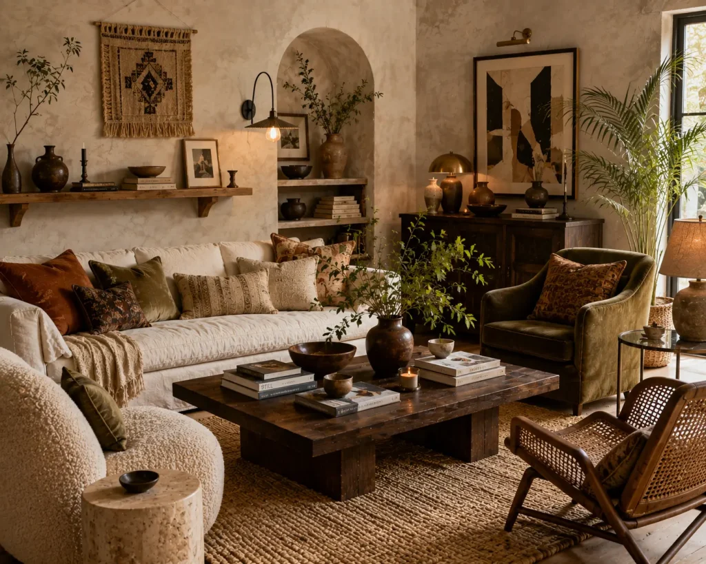 15 Boho Living Room Decor Ideas for a Layered, Collected Home 4 Idea 3 Use texture as a scheme, not an accessory