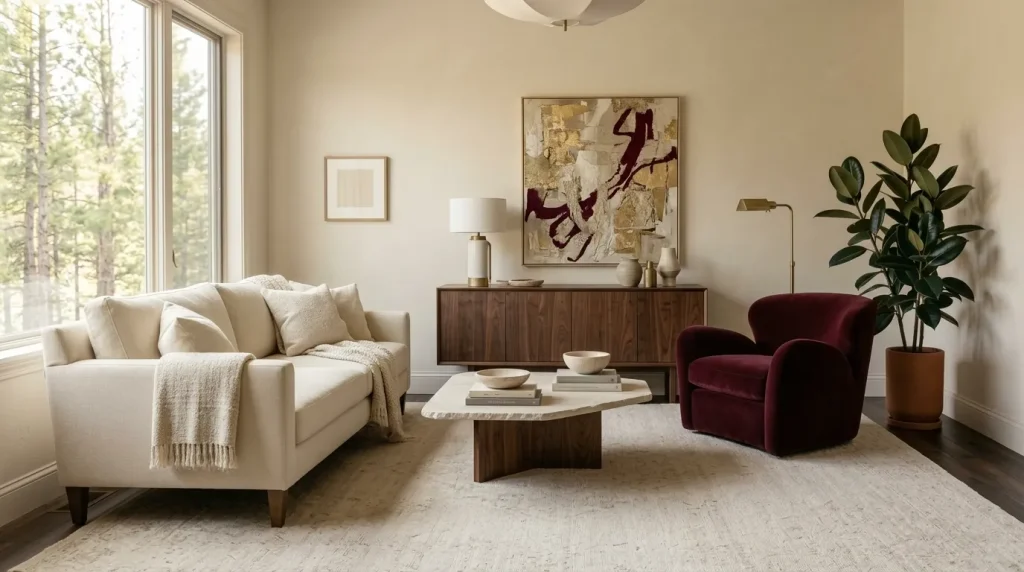 12 Contemporary Living Room Tips for a Polished, Livable Home 3 Introduce one deeper color with authority
