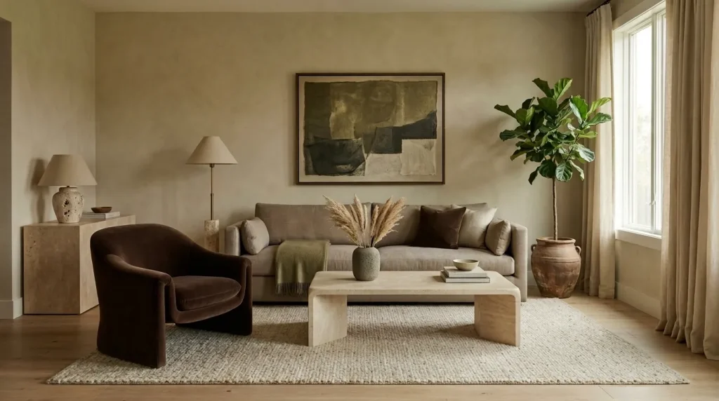10 Organic Modern Living Room Ideas for a Calm, Textured Home 5 Introduce stone where it can be touched