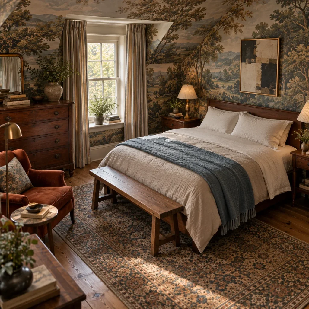 Keep the Bedding Simpler Than the Room Around It
