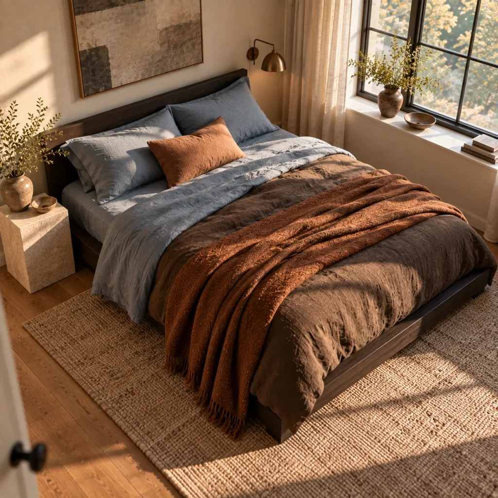 Layer Bedding Through Earthy Tones