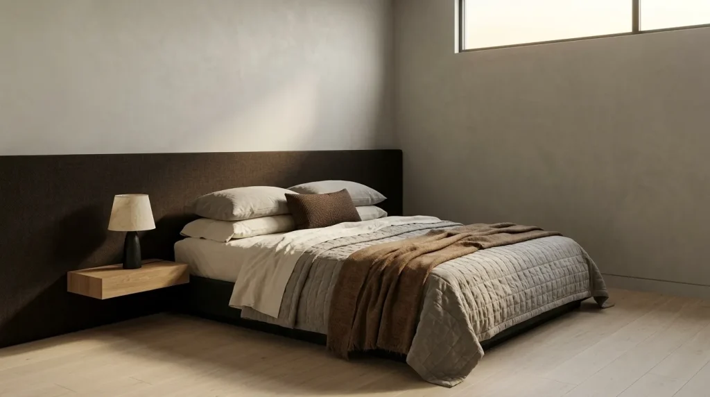 10 Minimalist Bedroom Tips for a Calm, Warm, Uncluttered Space 5 Layer Bedding With Texture, Not Decoration
