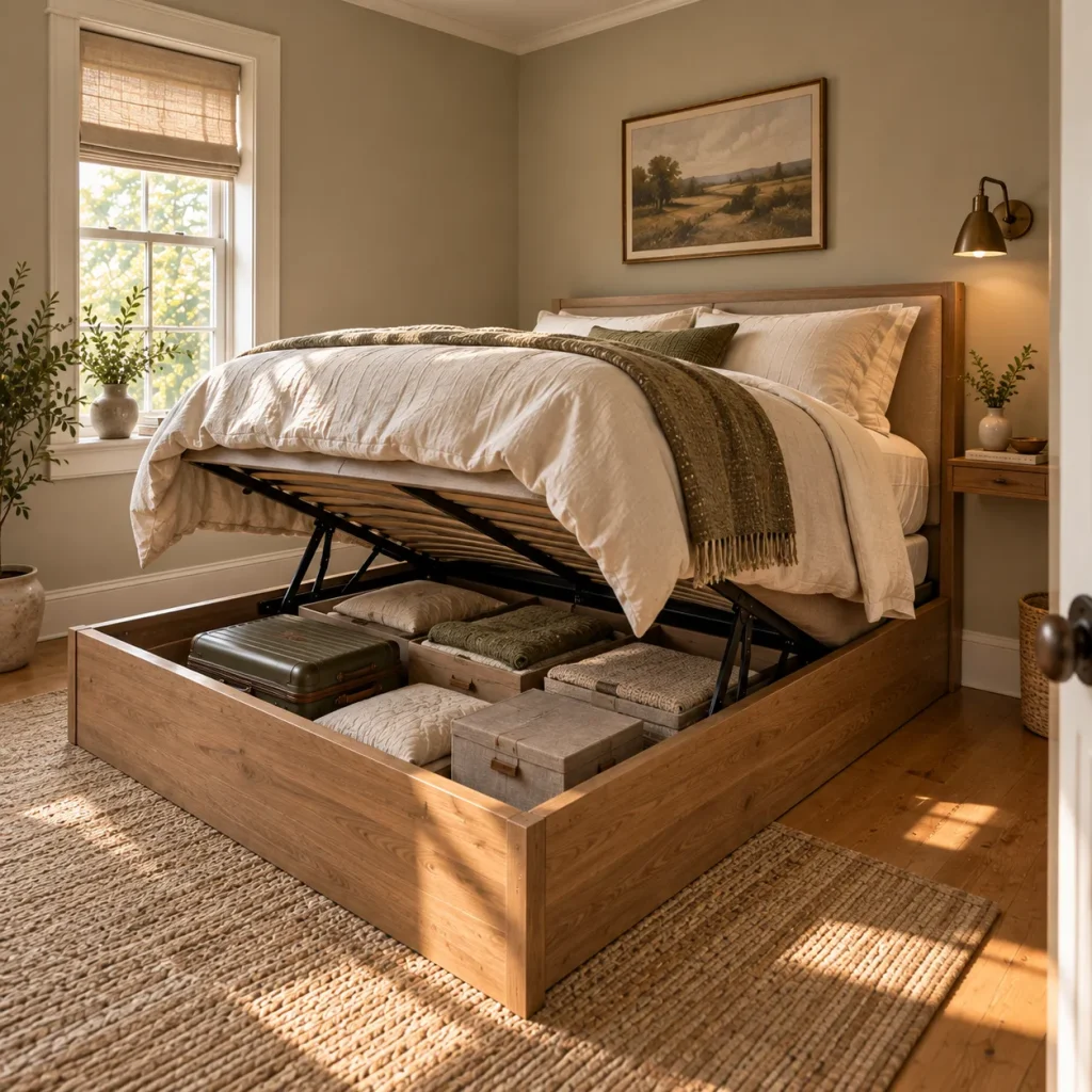 10 Minimalist Bedroom Tips for a Calm, Warm, Uncluttered Space 7 Make the Bed Part of Your Storage Plan