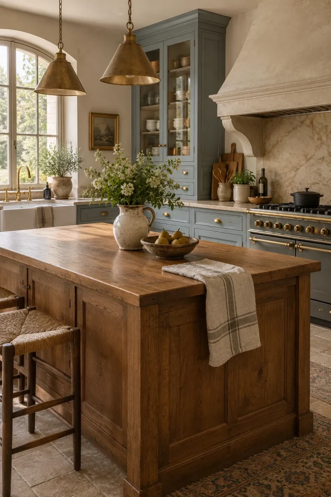 Mix Painted Cabinets With Natural Wood