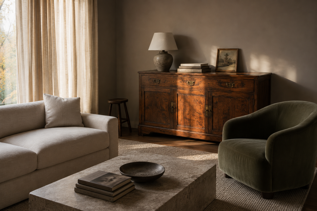 Mix Vintage Furniture With Affordable New Pieces