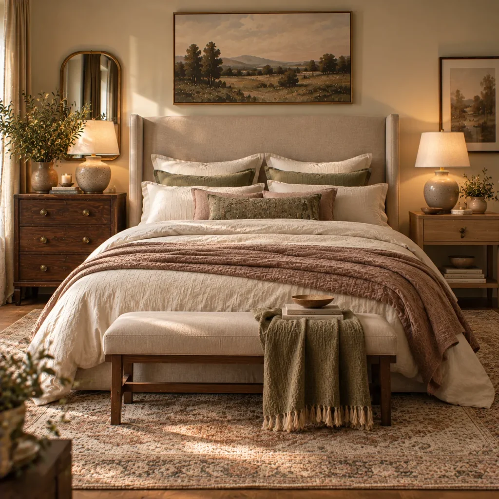 12 master bedroom decor tips for a Calm, Personal Retreat 7 Mix bedside furniture with intention