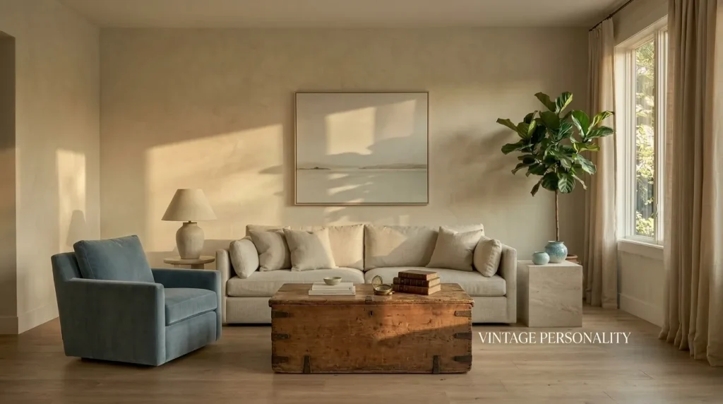 15 Coastal Living Room Ideas for a Relaxed, Collected Home 9 Mix one vintage piece into cleaner furniture