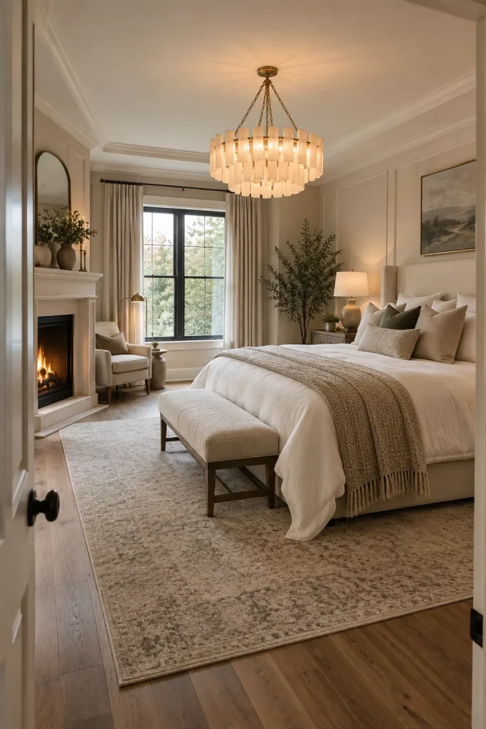 the art of bedroom chandeliers: How to Choose Light That Changes the Whole Room 3 Position the chandelier for the bed, not the room center