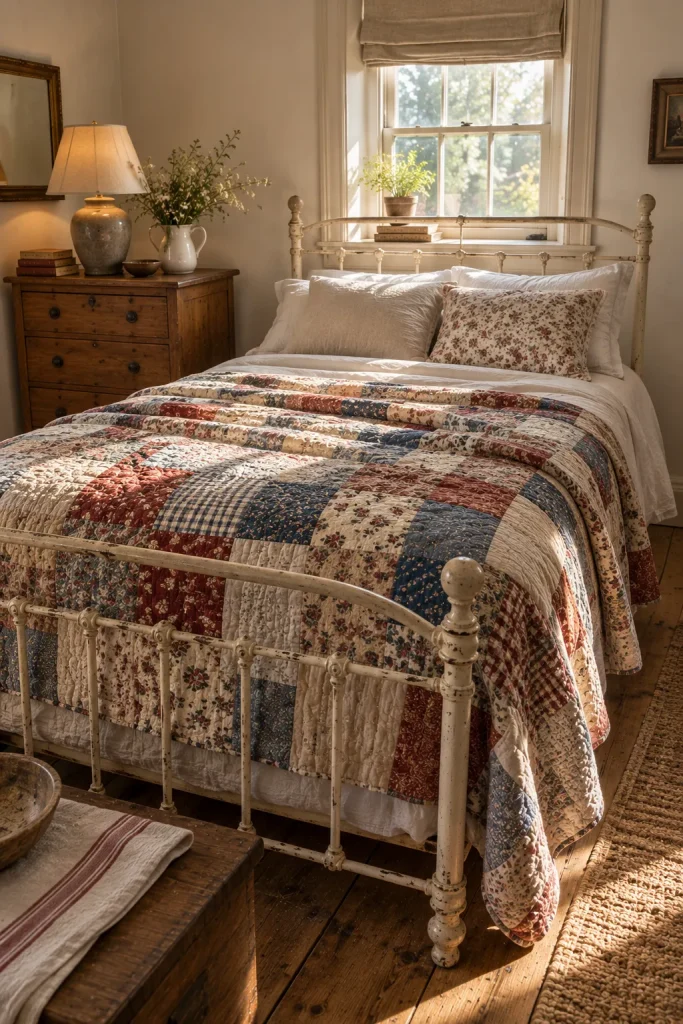Put a Patchwork or Heritage-Style Quilt on the Bed