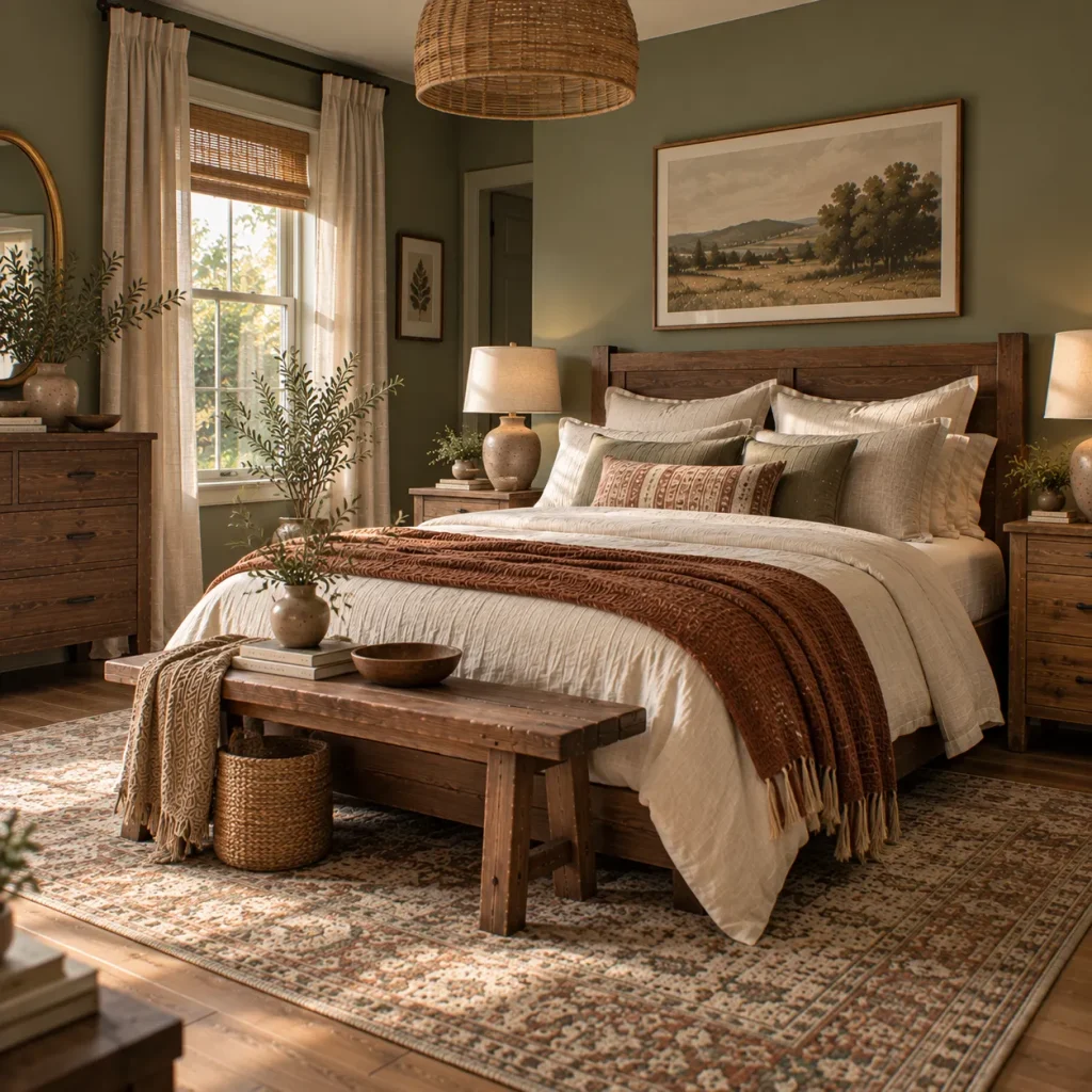 Replace farmhouse white with mushroom, clay, or sage