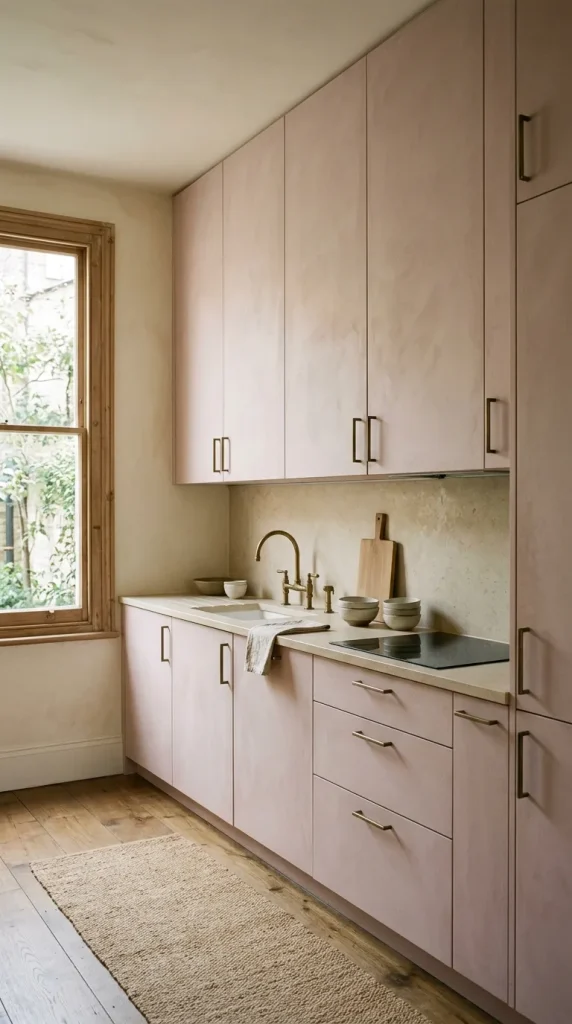 16 pink kitchen tips for a Warm, Sophisticated Space 2 Start with plaster pink instead of obvious blush