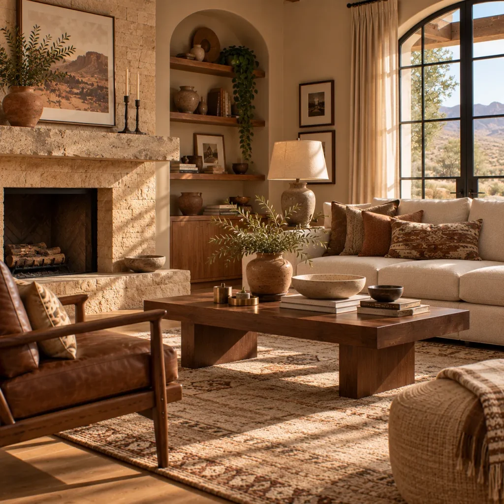 Start with sand, clay, and warm stone instead of plain beige