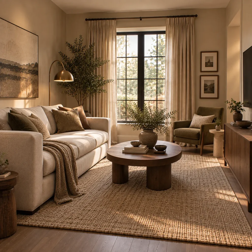 12 Minimalist Living Room Ideas for a Warm, Uncluttered Home 4 Stop buying miniature furniture for small rooms