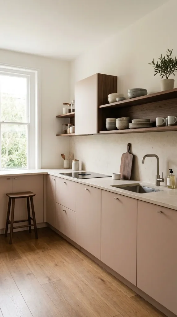 16 pink kitchen tips for a Warm, Sophisticated Space 5 Tip 4 Use pink-beige as a bridge color