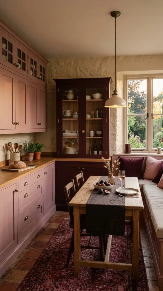 16 pink kitchen tips for a Warm, Sophisticated Space 8 Tip 7 Pair pink with burgundy or oxblood