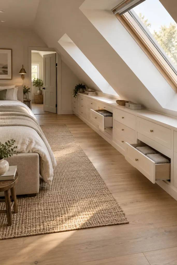 Turn the Eaves Into Built-In Drawer Storage