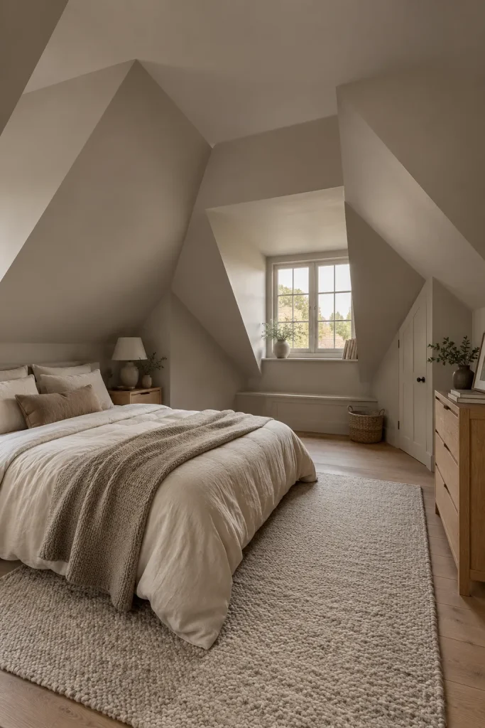 Use One Continuous Color Across Walls and Sloped Ceilings