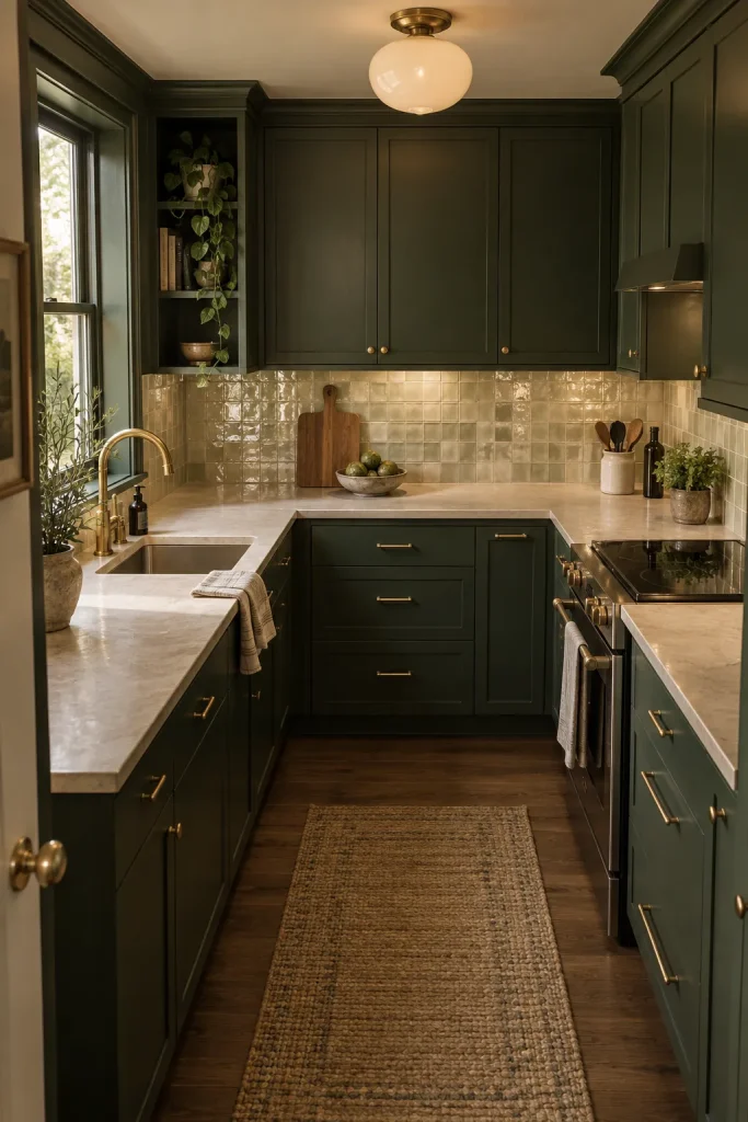 15 small moody kitchen tips for a Dark, Cozy Space That Still Feels Open 3 Use Reflective Surfaces to Keep the Room From Feeling Flat