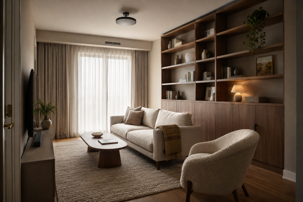 12 Cozy Apartment Aesthetic Ideas to Make Your Space Feel Warm, Stylish, and Truly Yours 9 Use Your Walls for Storage and Display