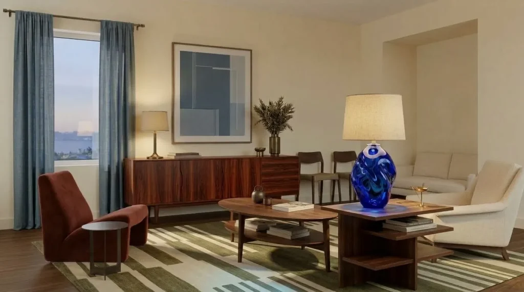 Use a colored lamp as functional sculpture