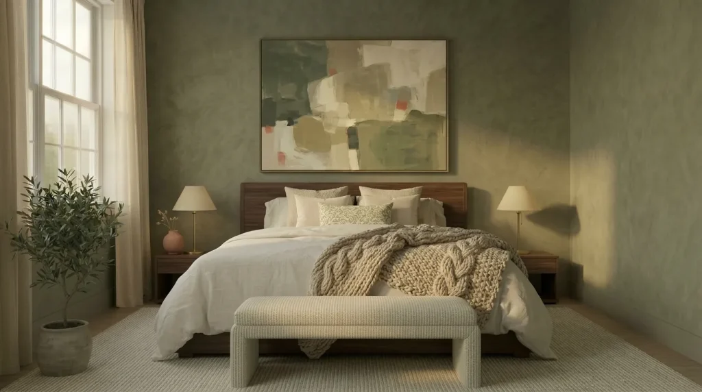 14 sage green and cream bedroom decor tips for a Soft, Layered Retreat 11 Use a muted terracotta or dusty rose as a third accent