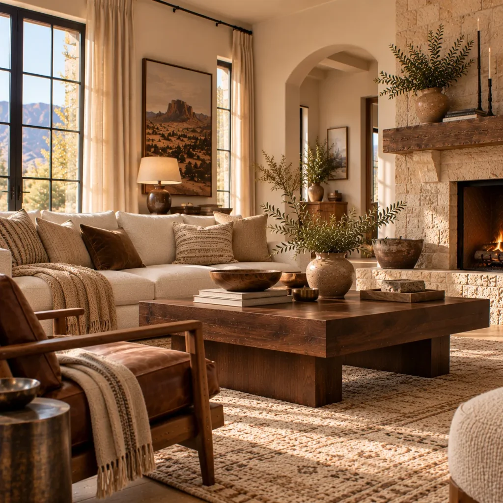 Use chocolate brown to ground pale rooms