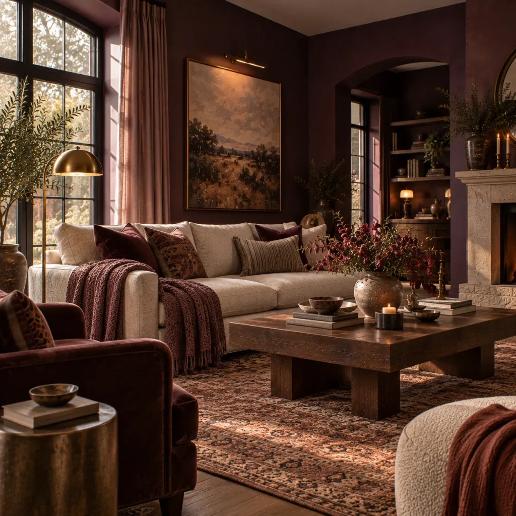 10 Dark Boho Living Room Decor Ideas for a Moody, Collected Home 2 Use chocolate, plum, or deep olive instead of flat black